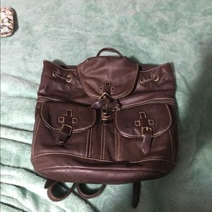Leather backpack, made in Italy